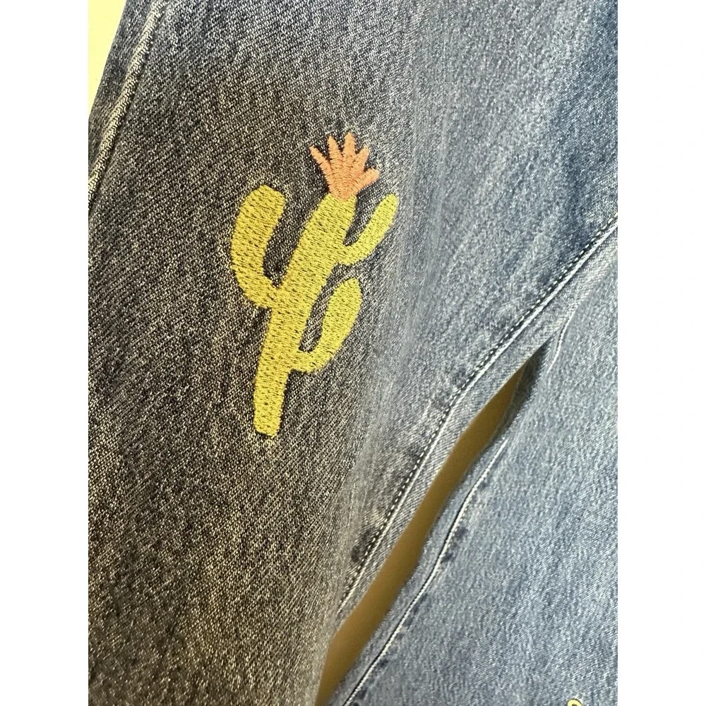 Old Navy Jeans‎ Girls 14 Blue High Rise Baggy Flare Western Horse Cowgirl Rodeo
